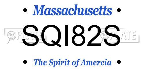 SQI82S Massachusetts License Plate
