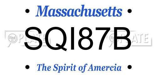 SQI87B Massachusetts License Plate