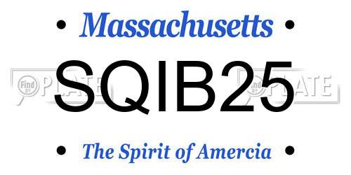 SQIB25 Massachusetts License Plate