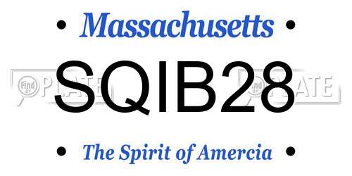 SQIB28 Massachusetts License Plate