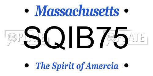SQIB75 Massachusetts License Plate
