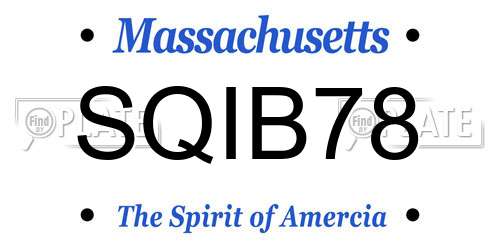 SQIB78 Massachusetts License Plate