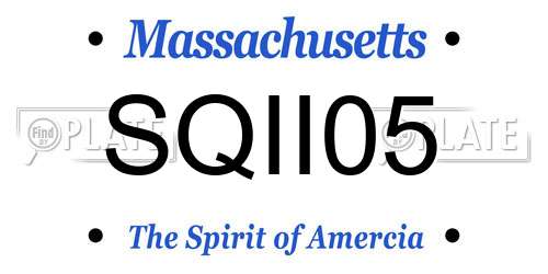 SQII05 Massachusetts License Plate