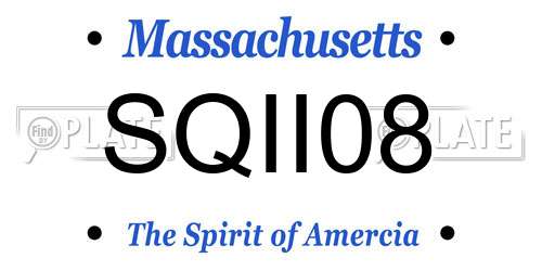 SQII08 Massachusetts License Plate