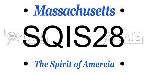 SQIS28 Massachusetts License Plate