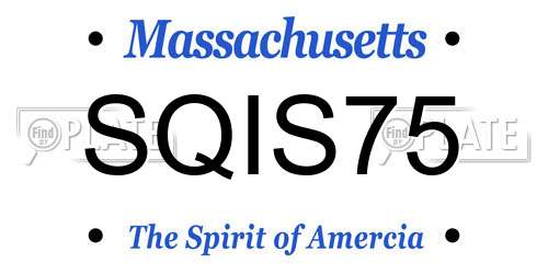 SQIS75 Massachusetts License Plate