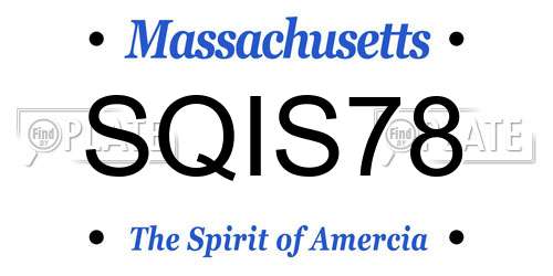 SQIS78 Massachusetts License Plate