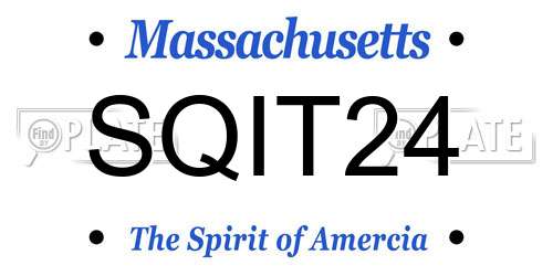SQIT24 Massachusetts License Plate