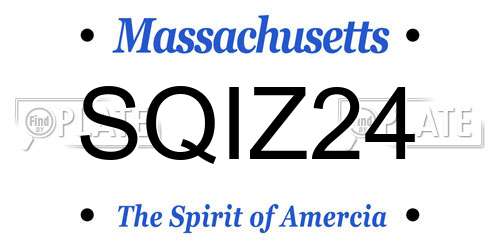 SQIZ24 Massachusetts License Plate