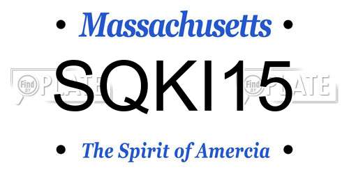 SQKI15 Massachusetts License Plate