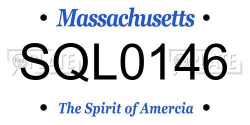 SQL0146 Massachusetts License Plate
