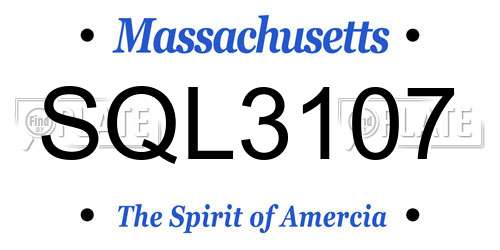 SQL3107 Massachusetts License Plate