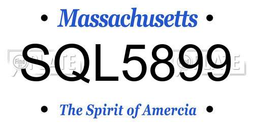 SQL5899 Massachusetts License Plate