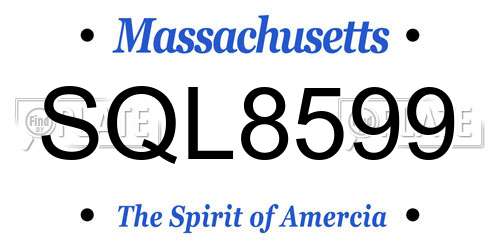 SQL8599 Massachusetts License Plate