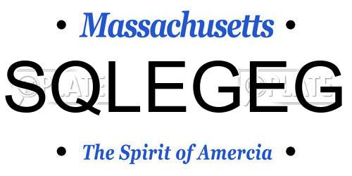 SQLEGEG Massachusetts License Plate