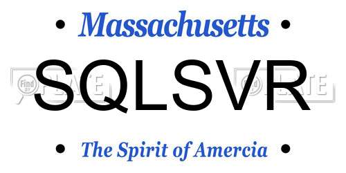 SQLSVR Massachusetts License Plate