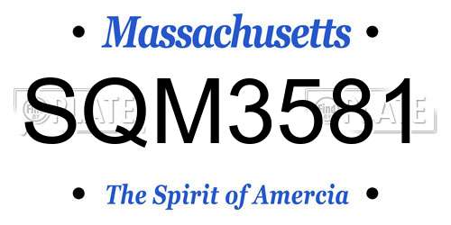 SQM3581 Massachusetts License Plate