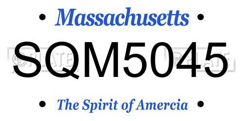 SQM5045 Massachusetts License Plate