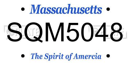 SQM5048 Massachusetts License Plate