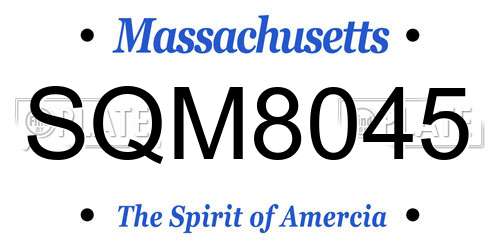 SQM8045 Massachusetts License Plate