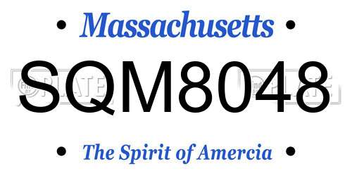 SQM8048 Massachusetts License Plate