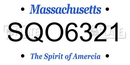 SQO6321 Massachusetts License Plate