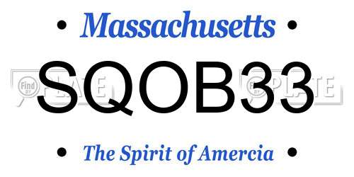 SQOB33 Massachusetts License Plate