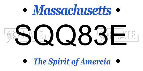 SQQ83E Massachusetts License Plate