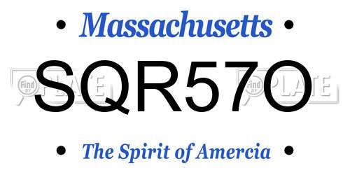 SQR57O Massachusetts License Plate