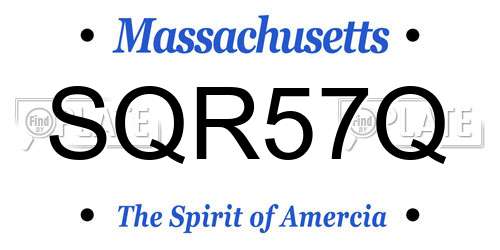 SQR57Q Massachusetts License Plate