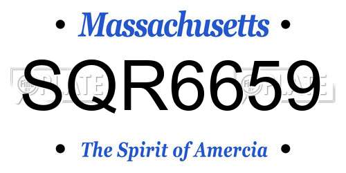 SQR6659 Massachusetts License Plate