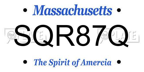 SQR87Q Massachusetts License Plate