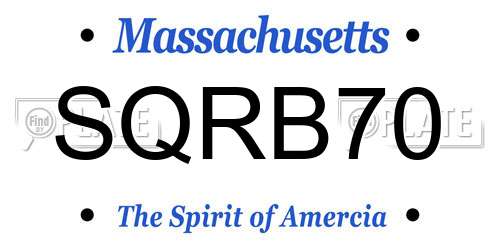 SQRB70 Massachusetts License Plate