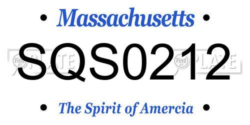 SQS0212 Massachusetts License Plate