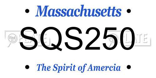 SQS250 Massachusetts License Plate