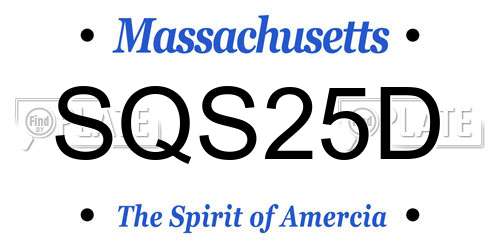 SQS25D Massachusetts License Plate