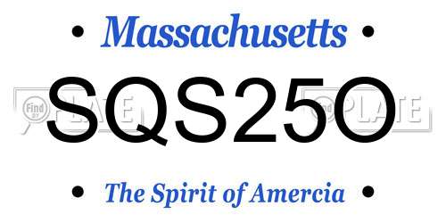 SQS25O Massachusetts License Plate