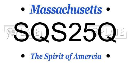 SQS25Q Massachusetts License Plate