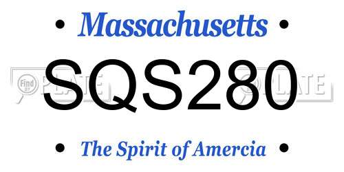 SQS280 Massachusetts License Plate