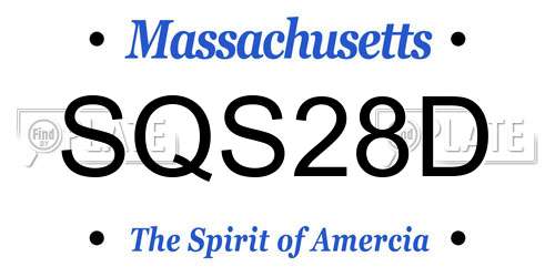SQS28D Massachusetts License Plate