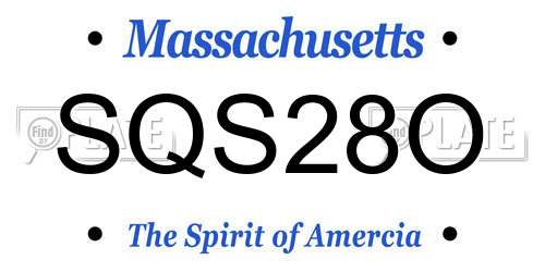 SQS28O Massachusetts License Plate