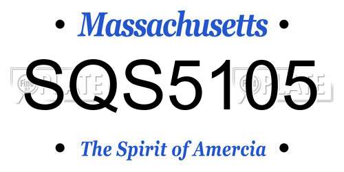 SQS5105 Massachusetts License Plate
