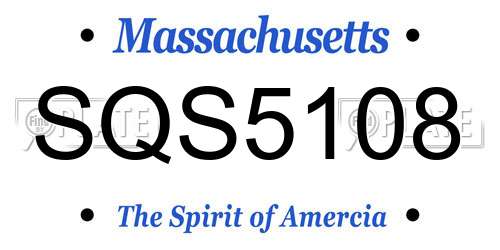 SQS5108 Massachusetts License Plate