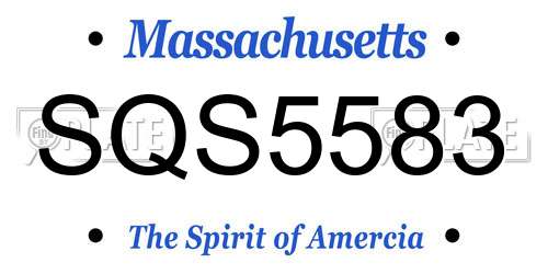 SQS5583 Massachusetts License Plate