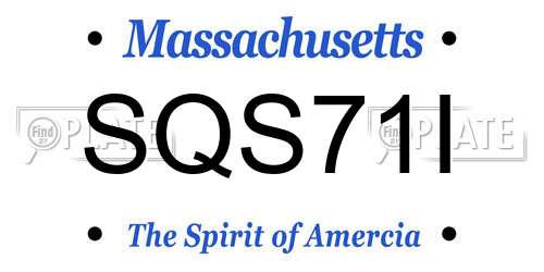 SQS71I Massachusetts License Plate
