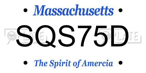 SQS75D Massachusetts License Plate