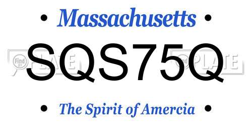 SQS75Q Massachusetts License Plate