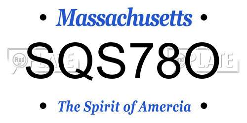 SQS78O Massachusetts License Plate