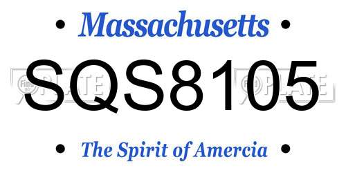 SQS8105 Massachusetts License Plate