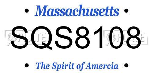SQS8108 Massachusetts License Plate